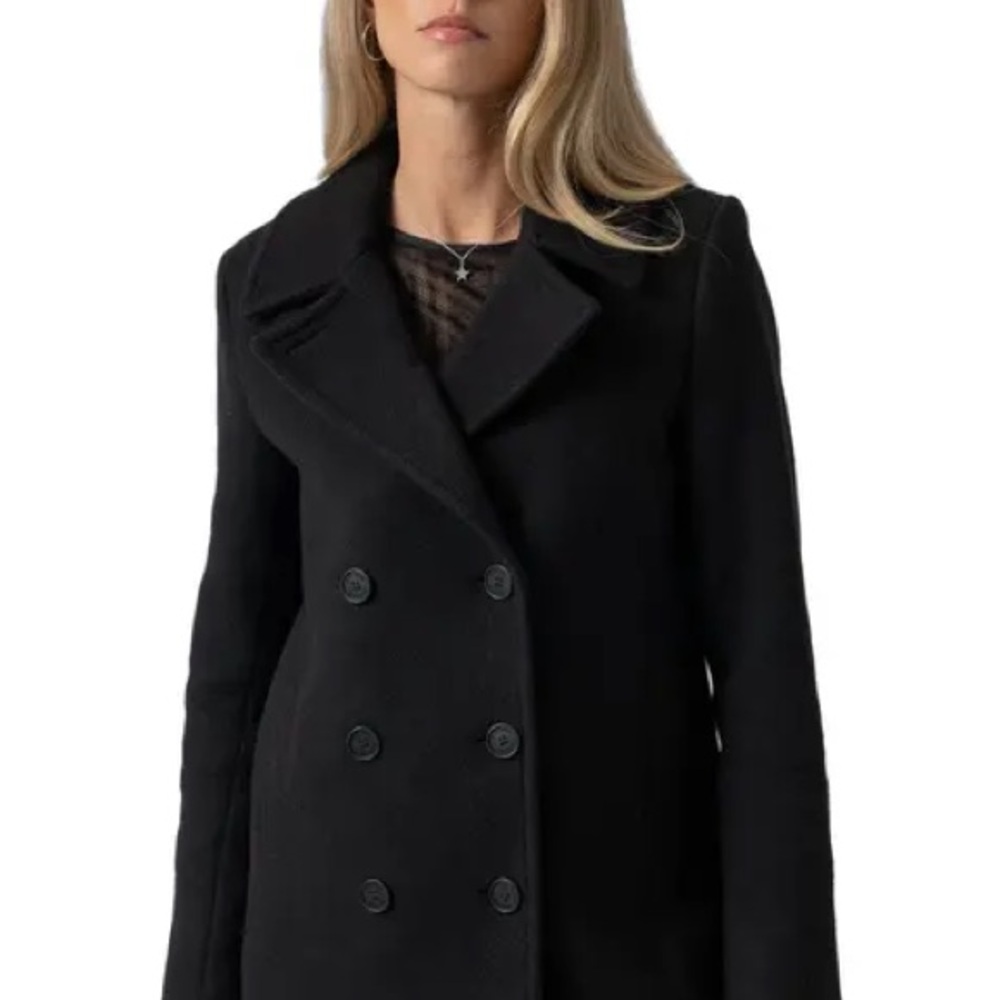 Michael Kols Wool PeaCoat Grey sz Large